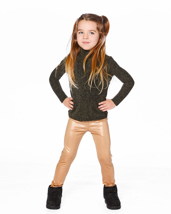 Stretch Shiny Leggings Golden Beige - H20OG60_000