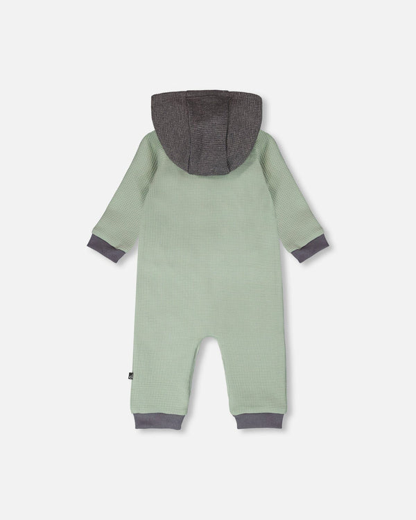 One-Piece Waffle Romper With Pocket Jade Green One-Piece & Baby Rompers Deux par Deux