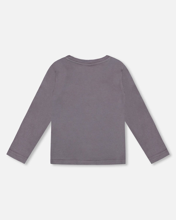 Long Sleeve Organic Cotton Jersey Tee Dark Gray - H20T65_913