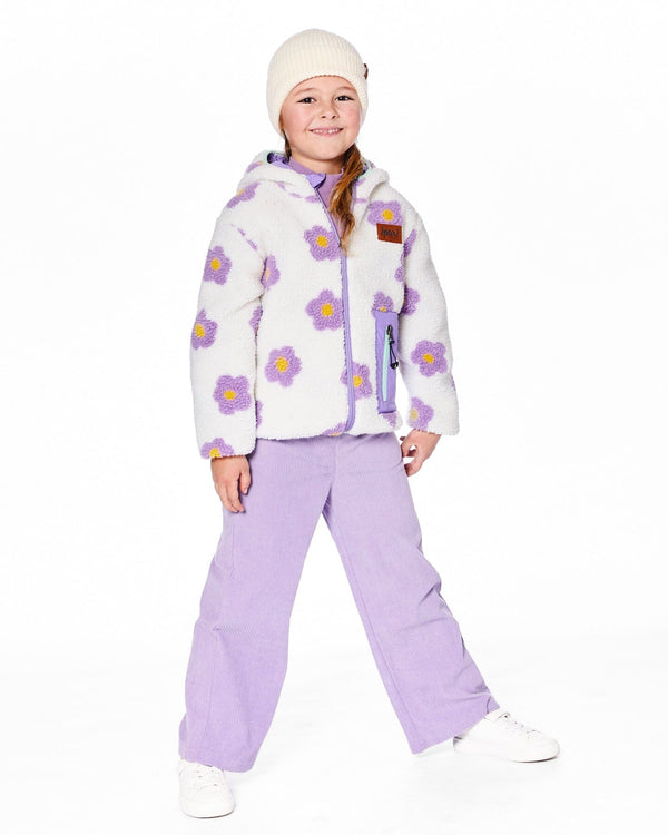 Reversible Mid-Season Sherpa Jacket Lavender Flower - H20W65_530