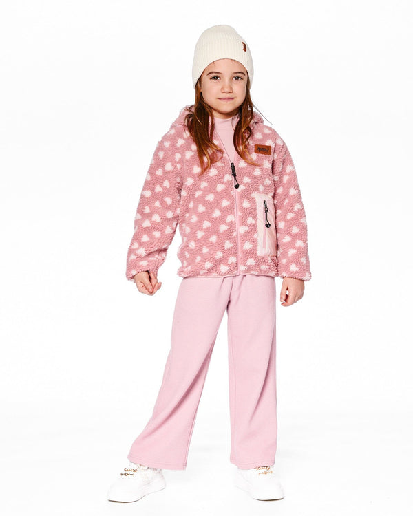Reversible Mid-Season Sherpa Jacket Pink Heart - H20W65_599