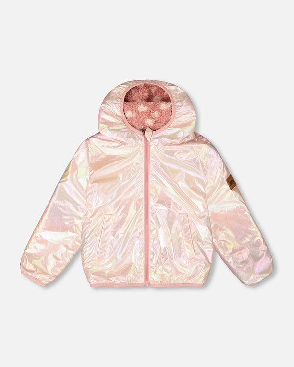 Reversible Mid-Season Sherpa Jacket Pink Heart - H20W65_599