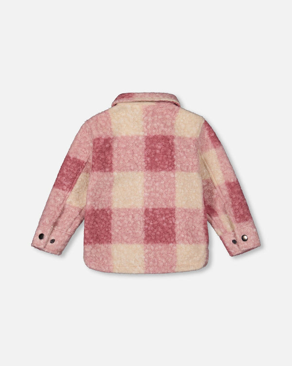 Zipped Plaid Overshirt Off-White And Pink - H20YG18_000