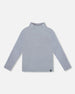 Super Soft Ribbed Mock Neck Top Blue Gray - H20YG71_455