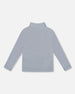 Super Soft Ribbed Mock Neck Top Blue Gray - H20YG71_455