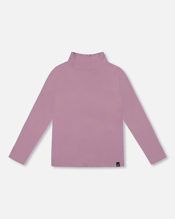 Super Soft Ribbed Mock Neck Top Purple Gray - H20YG71_544