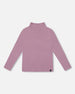 Super Soft Ribbed Mock Neck Top Purple Gray - H20YG71_544