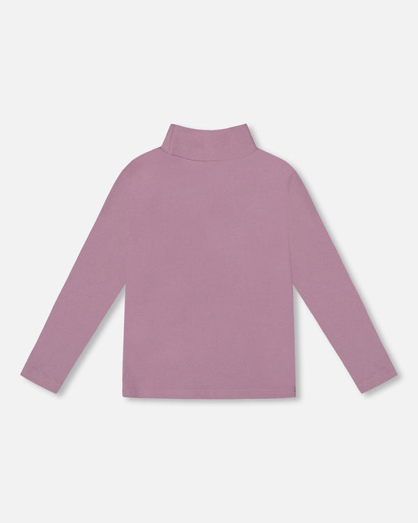 Super Soft Ribbed Mock Neck Top Purple Gray - H20YG71_544