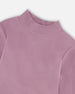 Super Soft Ribbed Mock Neck Top Purple Gray - H20YG71_544