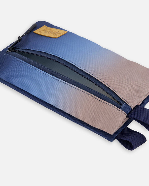 Double Pencil Case Blue And Beige Gradient - H20ZEC_034