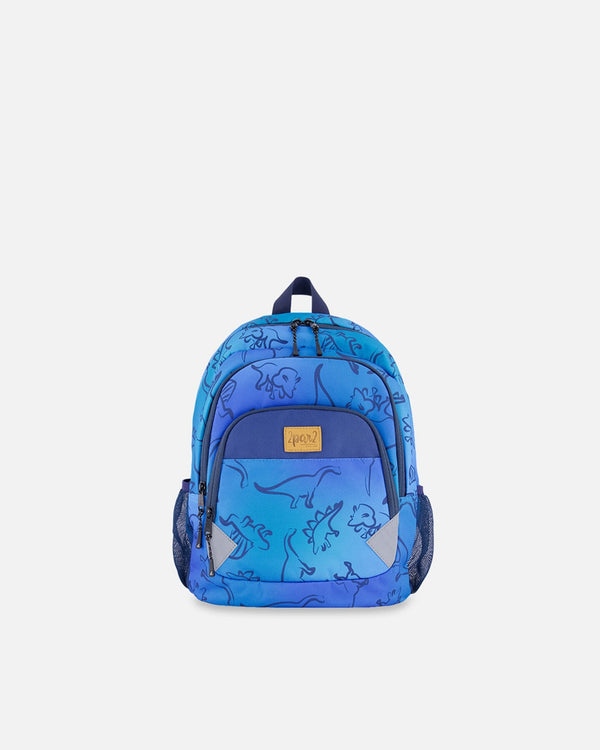 Little Kids Backpack Blue Gradient Dinosaur Print School Supplies Deux par Deux