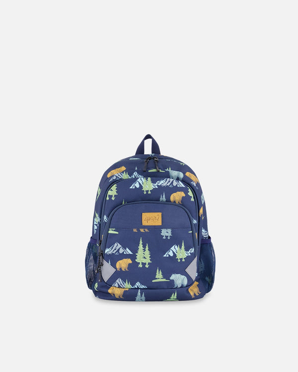 Little Kids Backpack Navy Animal Print School Supplies Deux par Deux