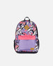 Kids Backpack Black Retro Flower Print - H20ZSD_013