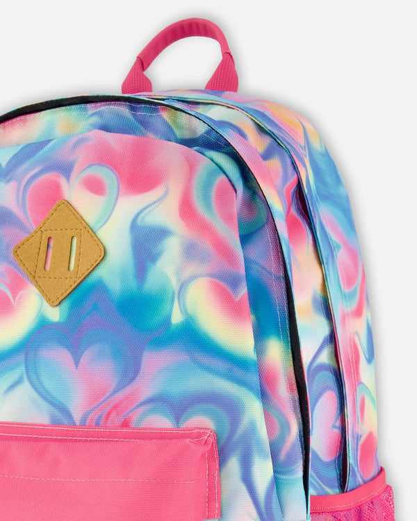 Kids Backpack Rainbow Heart Print - H20ZSD_017