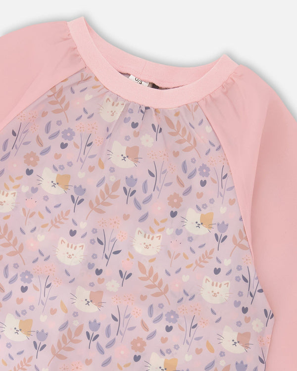 School Apron Lilac Cat Print - H20ZTA_008