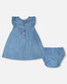 Light Blue Chambray Dress And Bloomer Set Light Blue - H30B10_01250