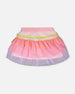 Mesh Skirt With Multicolor Frills - H30M80_3H173