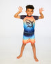 Short Sleeve Rashguard Blue And Orange Gradient - H30OB65_3H159