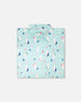 Hooded Beach Towel Blue Seahorse Print - H30OP_3H150