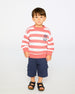 French Terry Sweatshirt Brick And White Stripes - H30T30_3H047