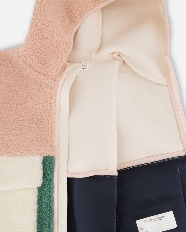 Sherpa Jacket Light Pink Colorblock - H30W60_06003
