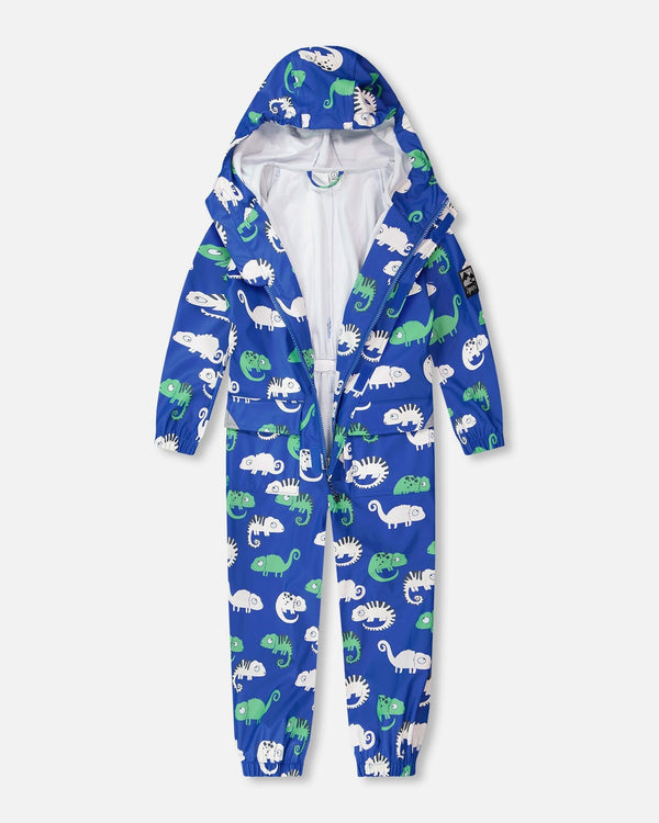 Rain One-Piece In Polyurethane Blue Chameleon Print - H30W72_3H023
