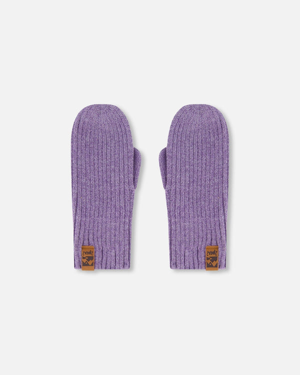 Ribbed Knit Mittens Lavender - H30WT26_05002