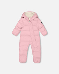 One-Piece Baby Cloud Compressible Snowsuit Designed For Car Seat Pink Snowsuits Deux par Deux