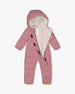 One-Piece Baby Cloud Compressible Snowsuit Designed For Car Seat Dusty Pink Snowsuits Deux par Deux