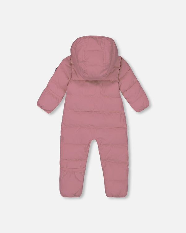 One-Piece Baby Cloud Compressible Snowsuit Designed For Car Seat Dusty Pink Snowsuits Deux par Deux