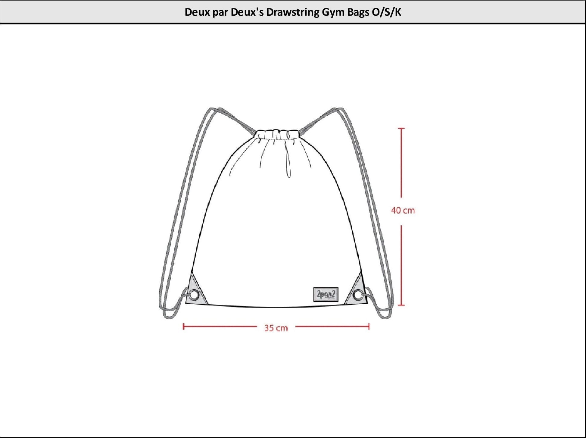 Drawstring Bag Black Dinosaur Print School Supplies Deux par Deux 