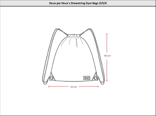 Drawstring Bag Black Dinosaur Print School Supplies Deux par Deux 