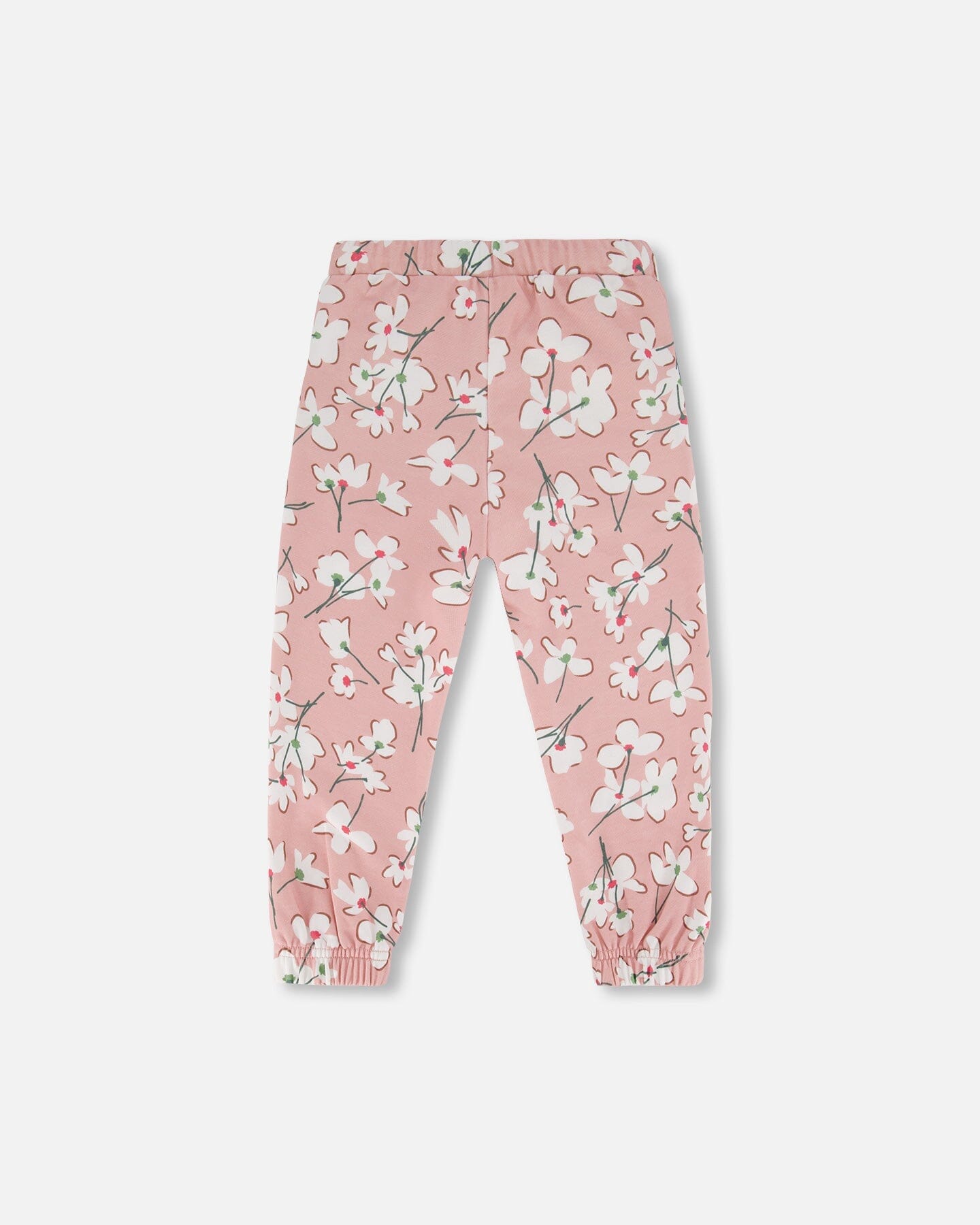 French Terry Sweatpant Pink Jasmine Flower Print - F30F20_097