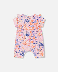 Organic Cotton Romper Lavender Printed Fields Flowers - F30I41_043