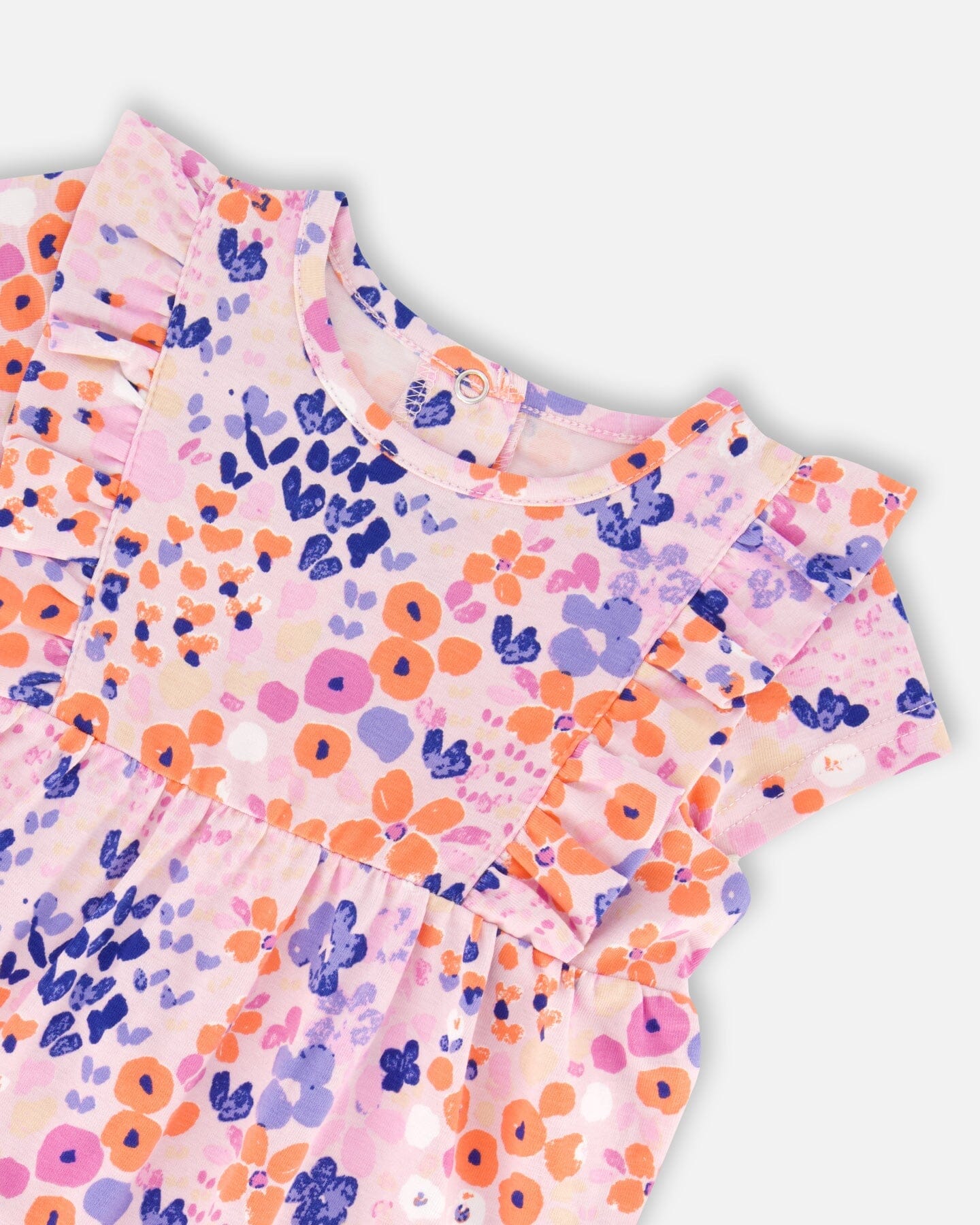 Organic Cotton Romper Lavender Printed Fields Flowers - F30I41_043