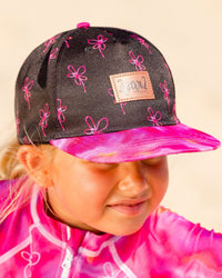 Cap Black Printed Swirl Flowers - F30VC4_044