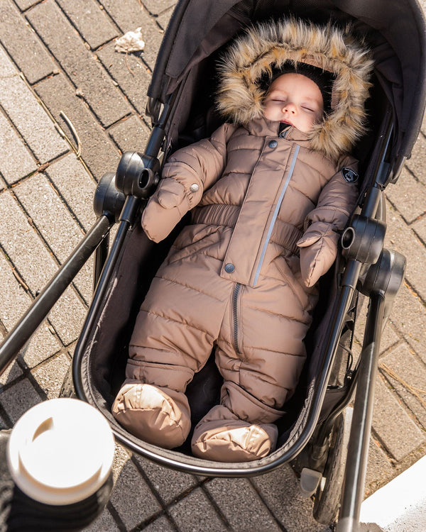 One-Piece Baby Original Puffy Snowsuit Dusty Pink Snowsuits Deux par Deux 