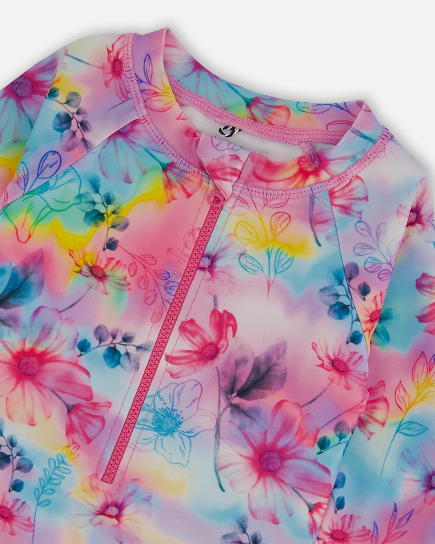 Printed Long Sleeve Rashguard Butterflies On Multicolored Background - G30NG21_058