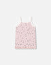 Printed Organic Cotton Tank Top Small Pink Flowers On Pale Pink Background Underwear Deux par Deux 