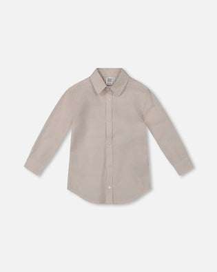 Long Sleeve Button Down Shirt Light Taupe - G30R15_147