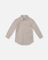 Long Sleeve Button Down Shirt Light Taupe
