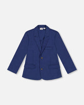 Blazer à deux boutons bleu marine
