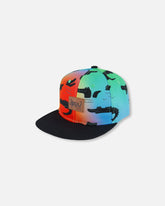 Casquette imprimée multicolore avec crocodiles noirs