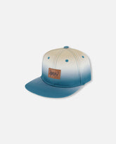 Casquette imprimée gris bleuté et beige