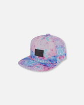 Casquette imprimée rose avec effet de bulles