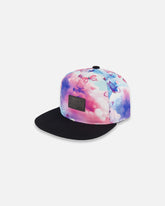 Casquette imprimée avec papillons sur fond noir et multicolore