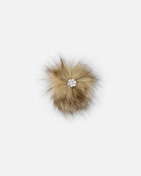 Beige Fake Fur Pompom For Hat Outdoor Accessories Deux par Deux 