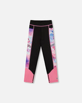Legging athlétique blocs de couleurs noir et papillons multicolores