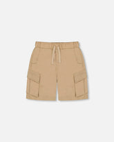 Short parachute avec poches cargo beige clair