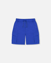 Short parachute avec poches cargo bleu royal